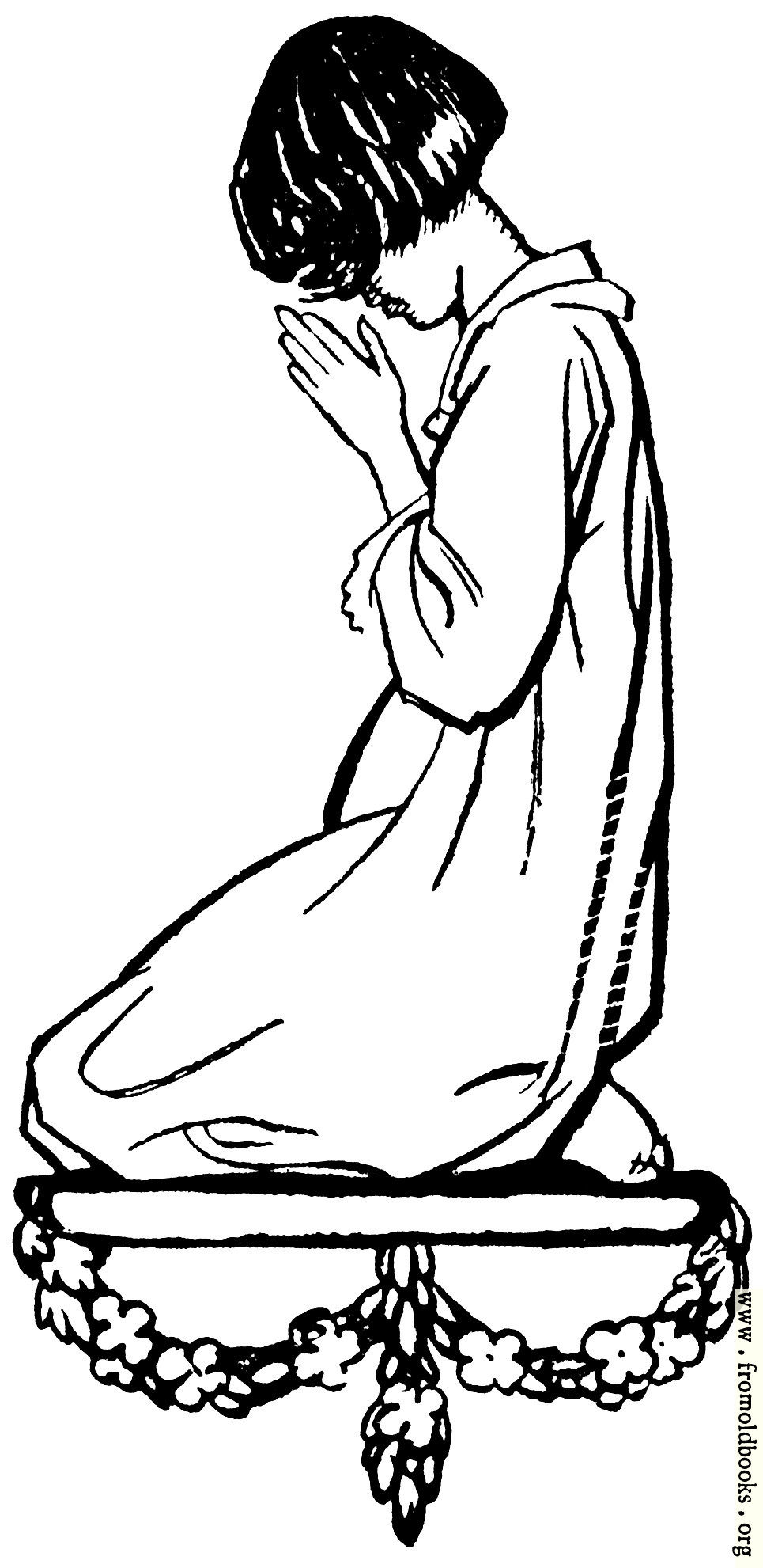 Girl at prayer [image 97x200 pixels 75]
