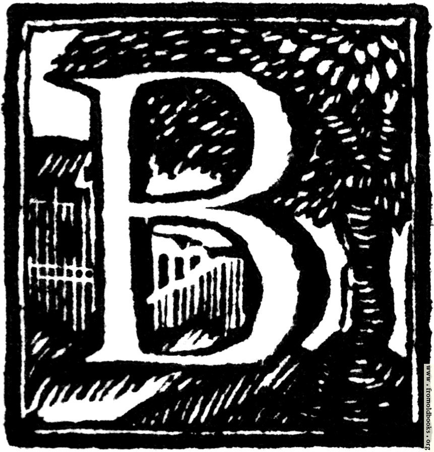 letter b. Initial letter B Woodcut