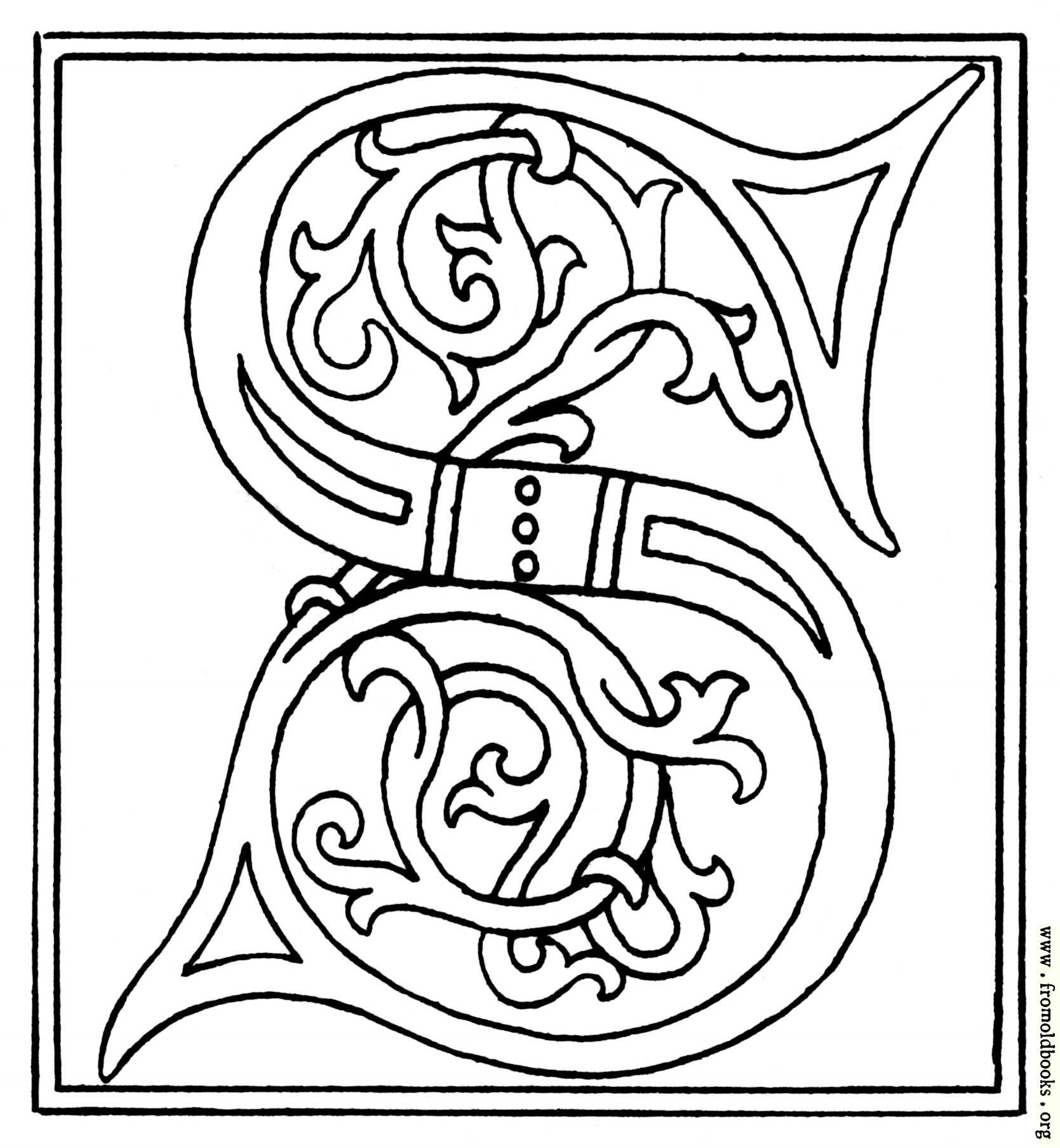 clipart: initial letter S from late 15th century printed book [image