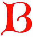 Clip-art; calligraphic decorative initial capital letter B from XIV. Century  No. 1