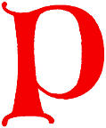Clip-art; calligraphic decorative initial capital letter P from XIV. Century  No. 1