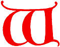 Clip-art; calligraphic decorative initial capital letter W from XIV. Century  No. 1