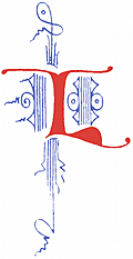 Clip-art; calligraphic decorative initial capital letter L from Plate 65