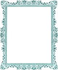 Decorative cip-art Victorian border, antique green
