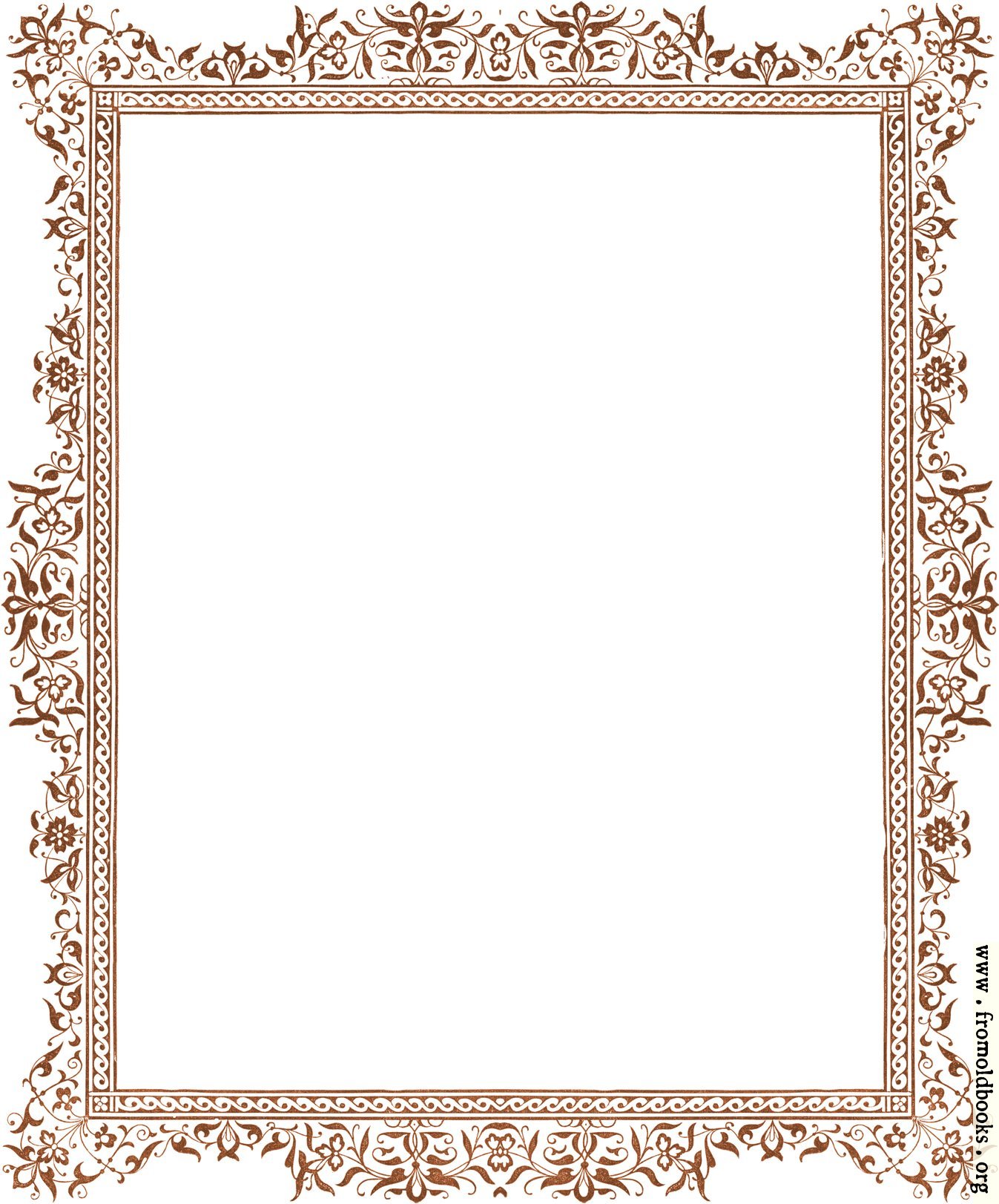 Decorative clip-art Victorian border, antique brown