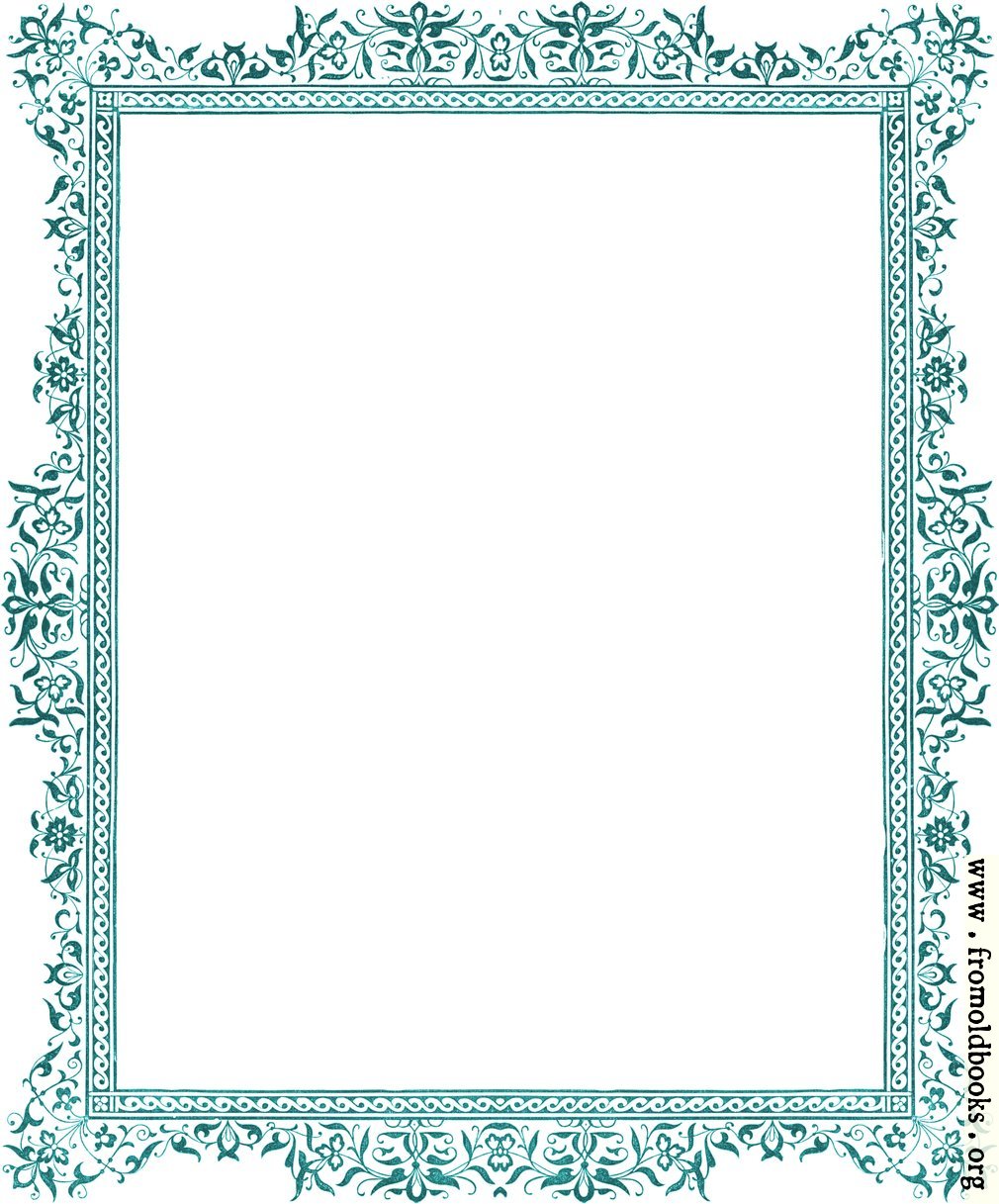 Decorative clip-art Victorian border, antique green