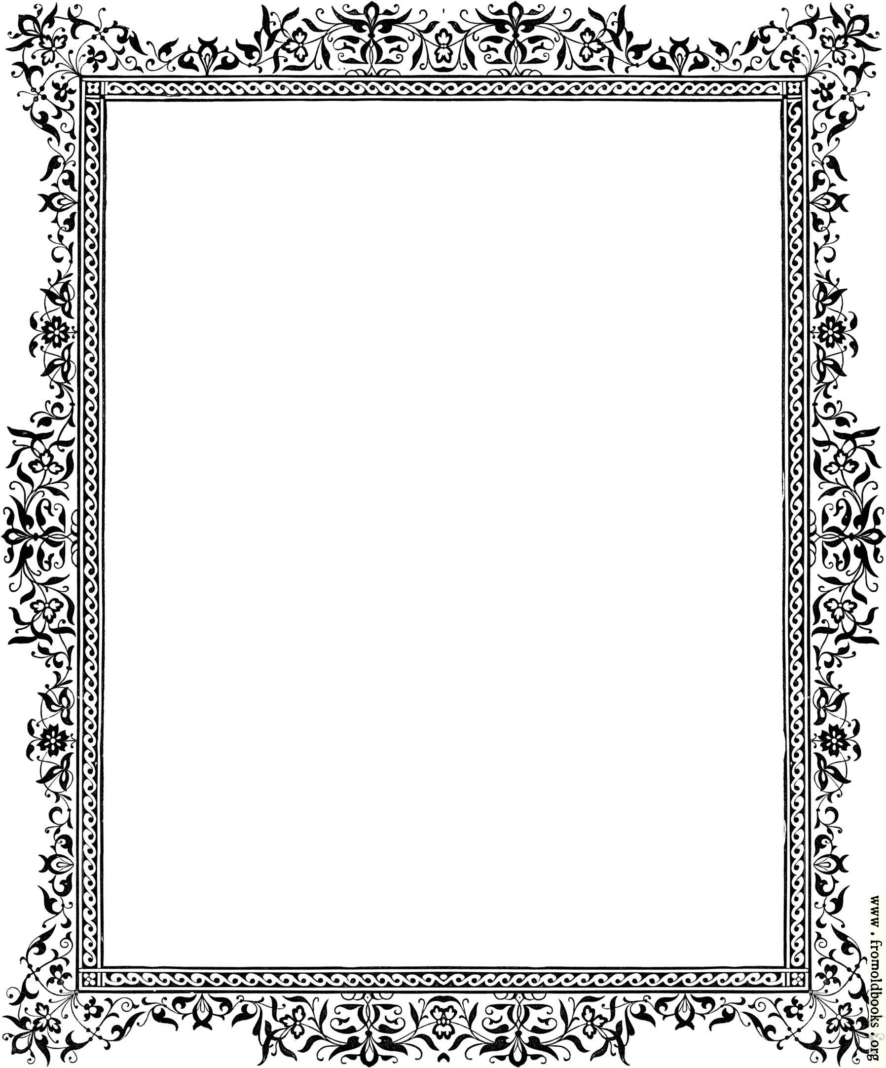 Decorative clip-art Victorian border, Black and White 