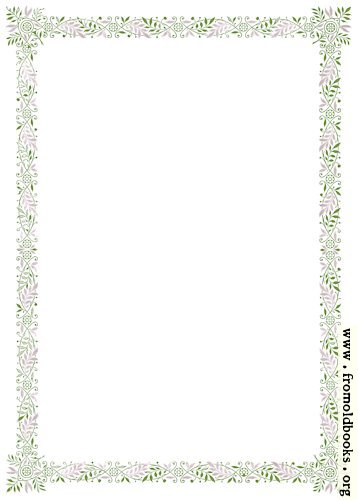 [Picture: Ten-piece floral border, green and purple]