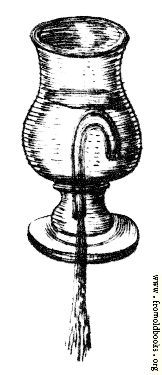 [Picture: Plate XCIX.—Hydrostatics.—Fig. 8. Cup of Tantalus (no letters)]