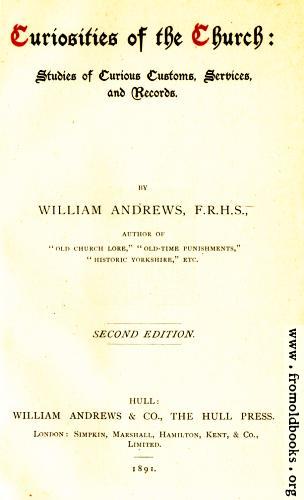 [Picture: Title Page: Andrews’ Curiosities]