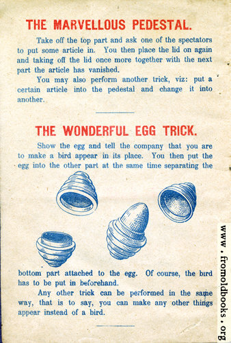 [Picture: Page 2: The Marvelous Pedestal and The Wonderful Egg Trick.]