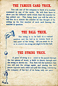 [Picture: Page 3: The Famous Card Trick, The Ball Trick and The String Trick.]
