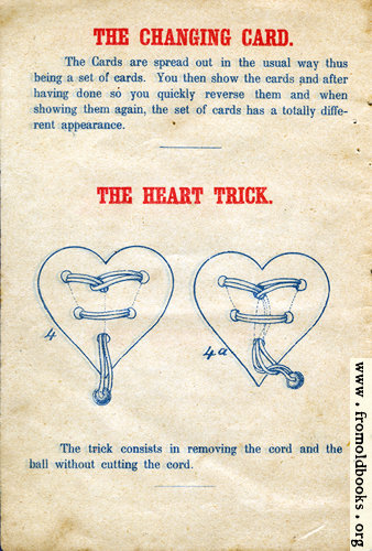 [Picture: Page 4: The Changing Card and The Heart Trick.]