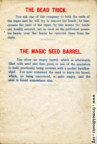 [Picture: Page 4: The Bead Trick and The Magic Seed Barrel.]