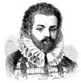 black and white portait of man with beard and Elizabethan neck-collar or ruff
