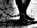 [Picture: John Bunyan’s chained leg in prison]