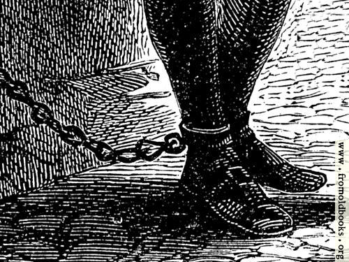 [Picture: John Bunyan’s chained leg in prison]