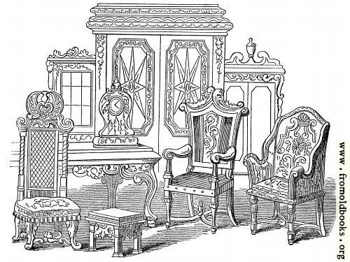 [Picture: Specimens of Furniture, Time of Anne.]