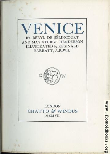 [Picture: Title Page, Venice]