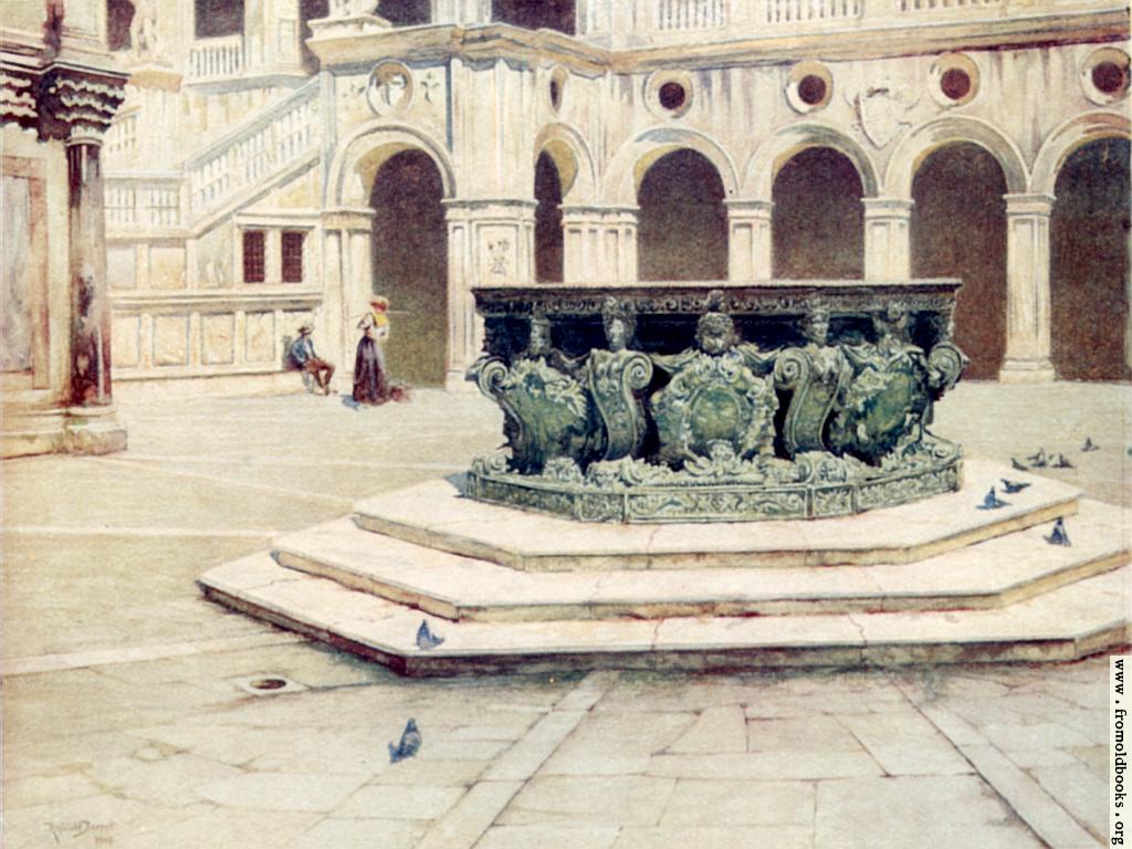 [Picture: 63.—Bronze Well-Head by Alberghetti—Courtyard of the Palazzo Ducale.]