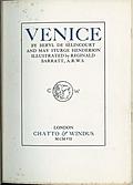 Title Page, Venice