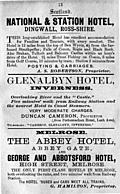 [Picture: Old Advert: 13: National & Station Hotel; Glenalbyn Hotel; Melrose hotels]