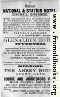Old Advert: 13: National & Station Hotel; Glenalbyn Hotel; Melrose hotels