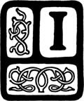 [Picture: Initial Letter I With Art Nouveau Swirls]
