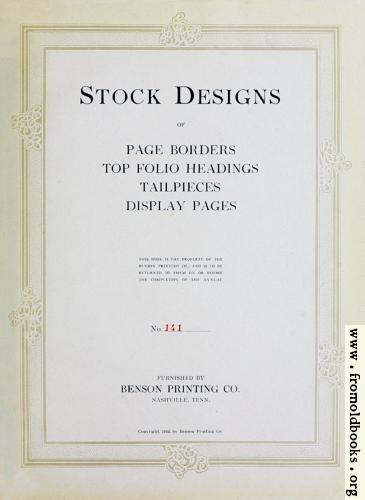 [Picture: Title Page, Benson Stock Images]