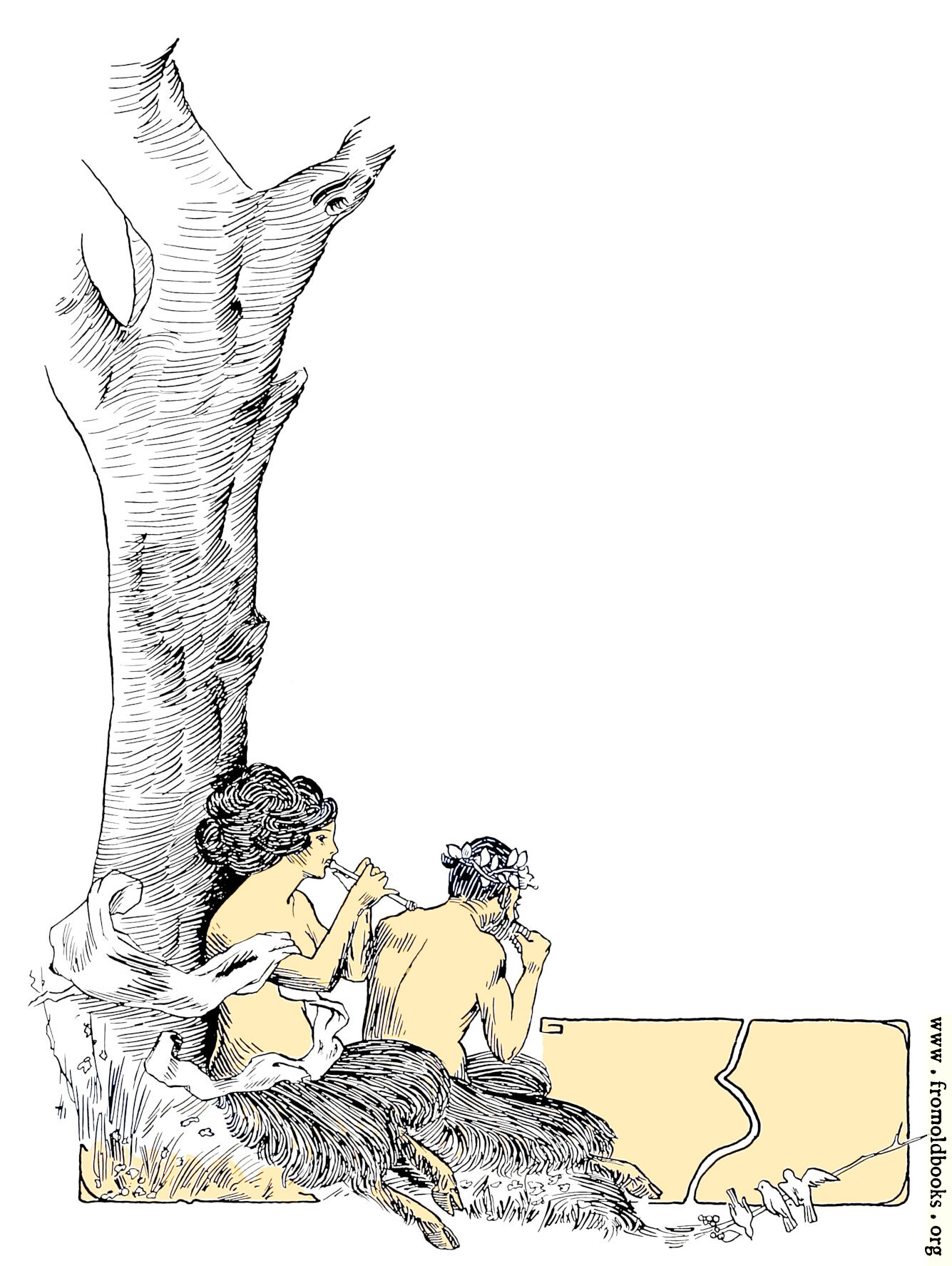 [Picture: Maenad and Faun Full Page Border]