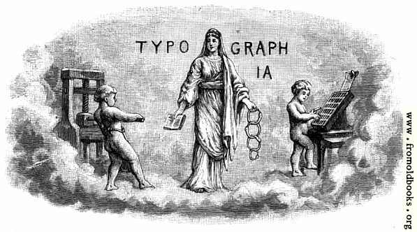 [Picture: Typographia and cherubs setting type]