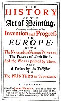 Reproduction of title page from Watson’s History of Printing