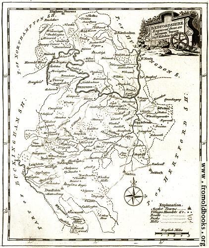 [Picture: Antique Eighteenth-Century Map of Bedfordshire]