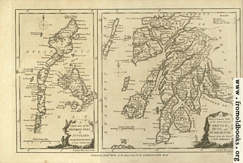 [Picture: Antique Map of Argyle, Bute and Dumbarton, in Scotland]