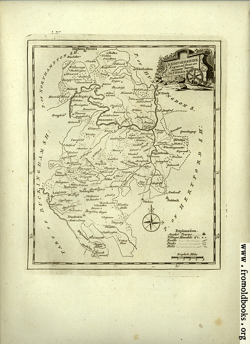 [Picture: Antique Map of Bedfordshire]