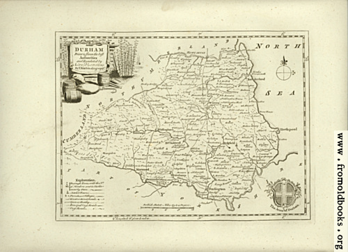 [Picture: Antique Map of Durham]