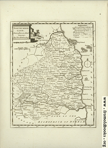 [Picture: Antique Map of Northumberland]