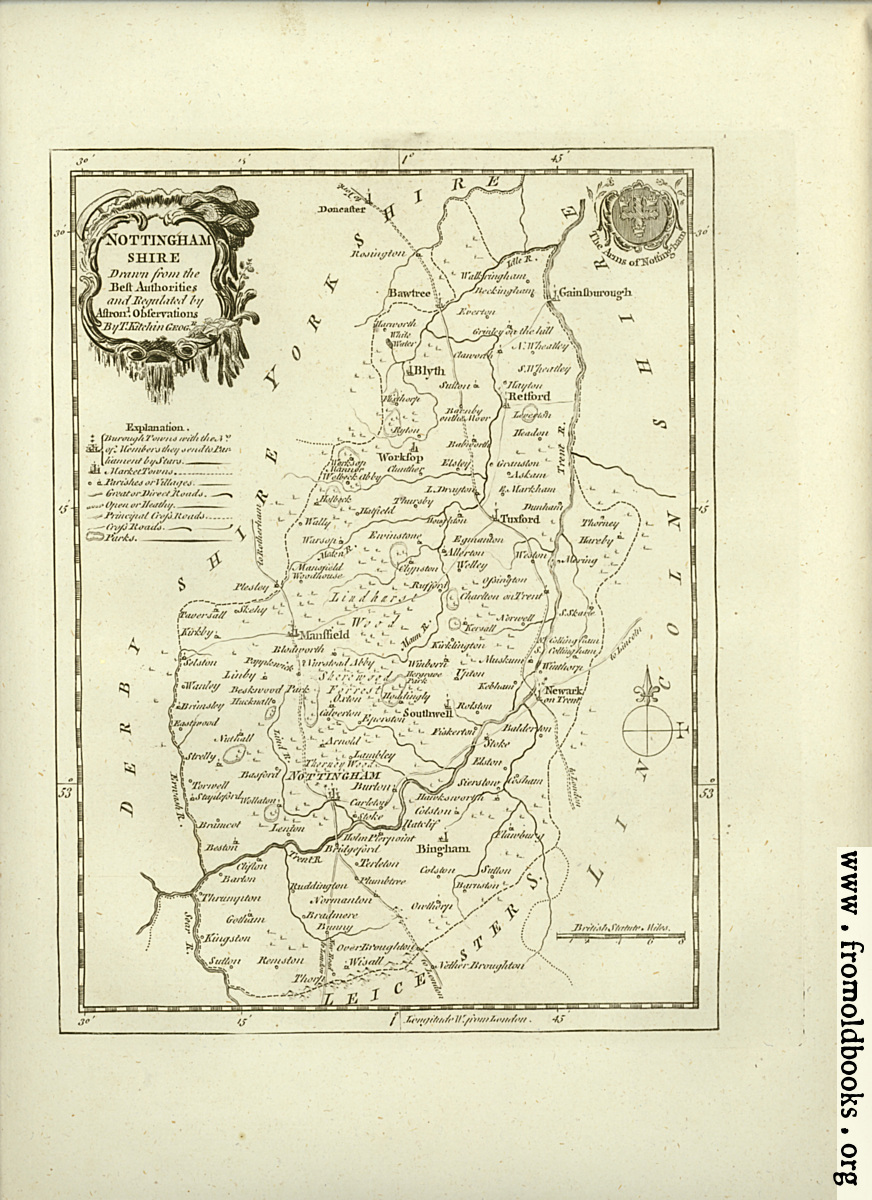 [Picture: Antique Map of Nottinghamshire]