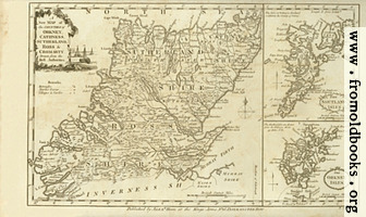 Antique Map of Orkney, Cathness, Sutherland, Ross and Cromarty