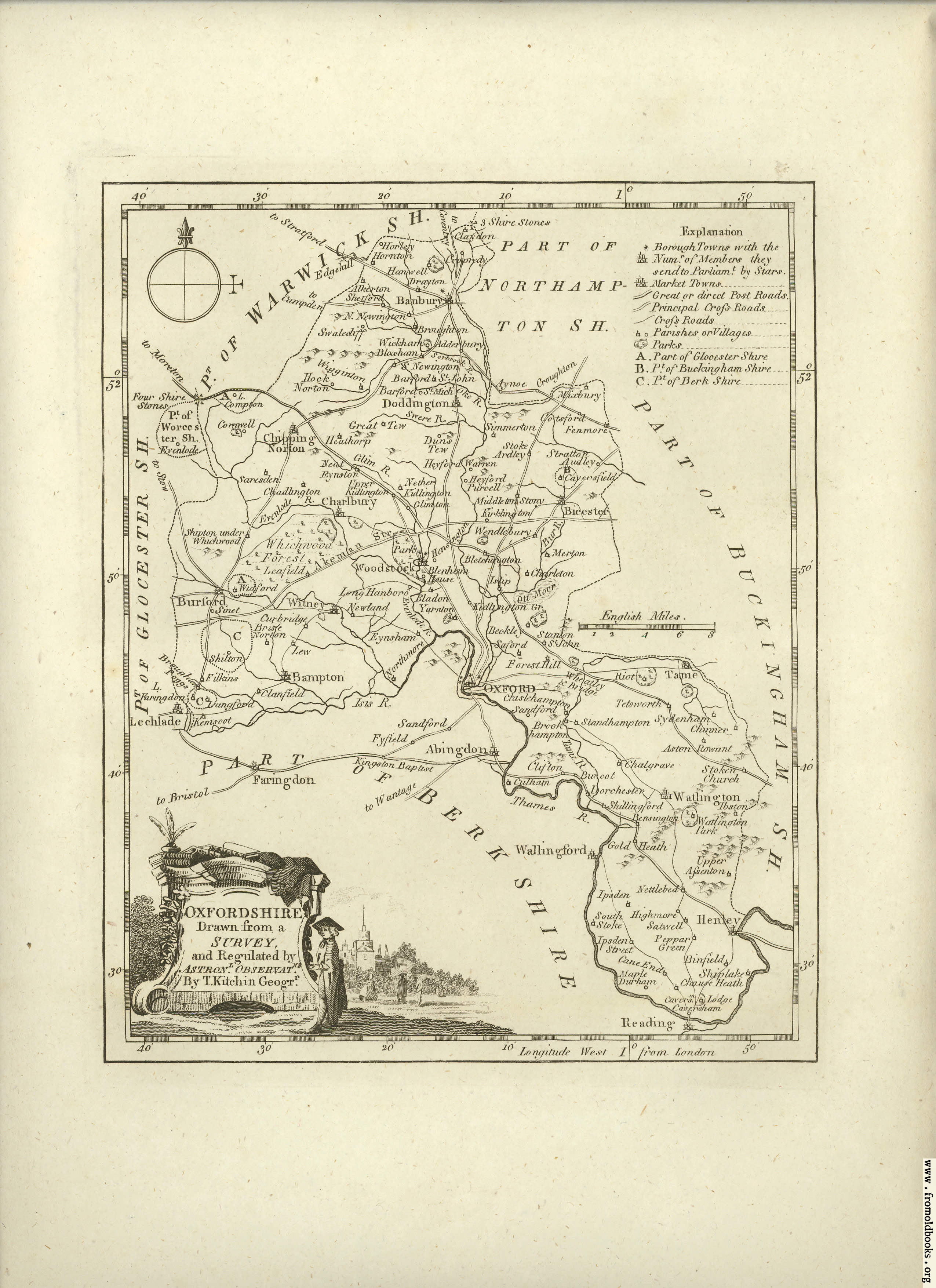 [Picture: Antique Map of Oxfordshire]