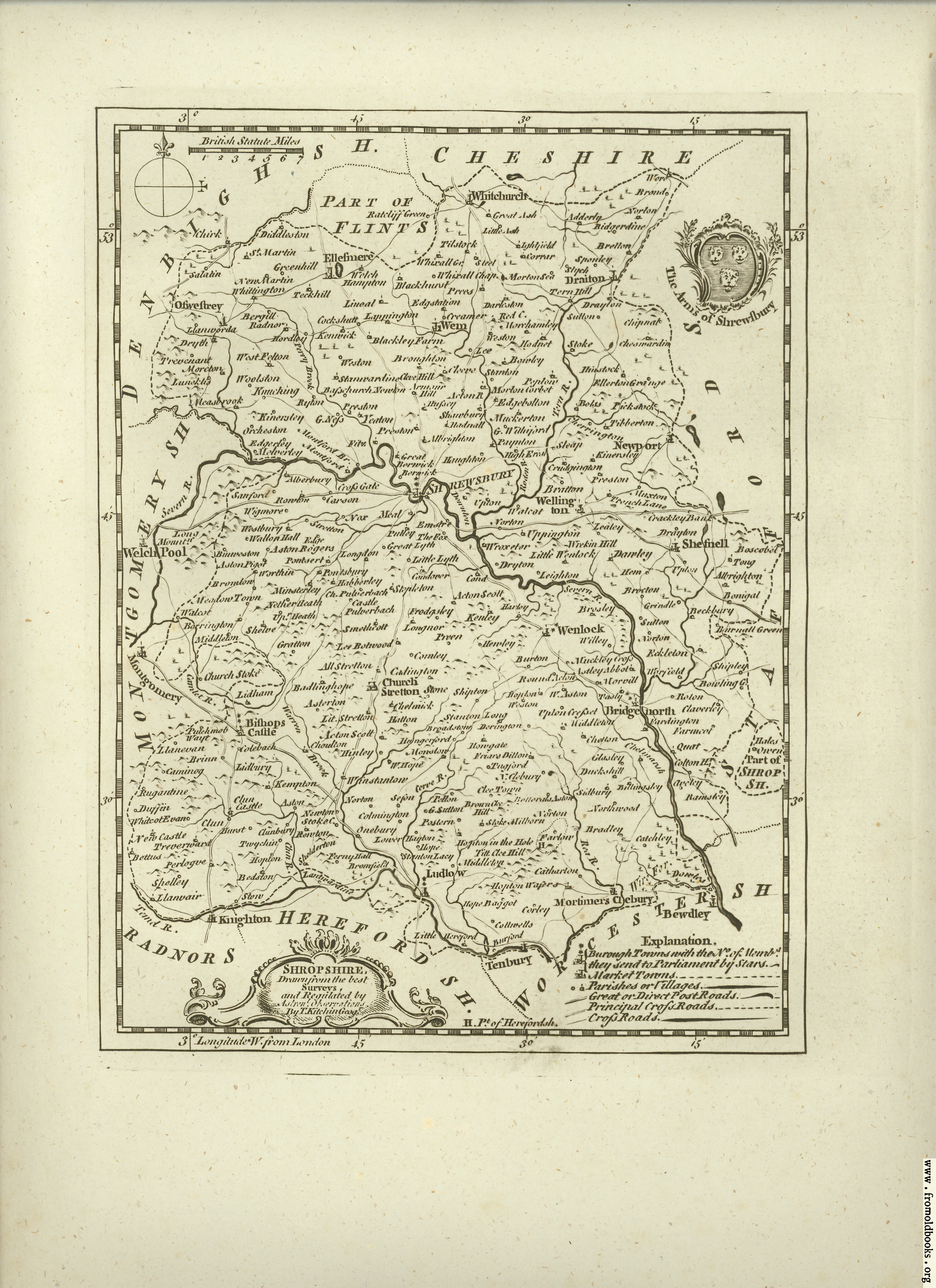 [Picture: Antique Map of Shropshire]
