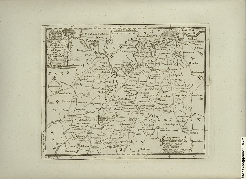 [Picture: Antique Map of Surrey]