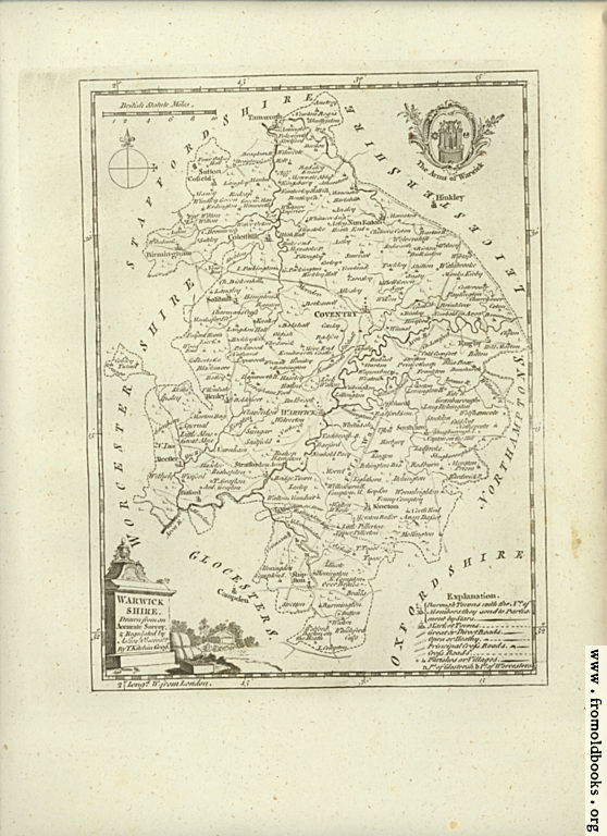 [Picture: Antique Map of Warwickshire]