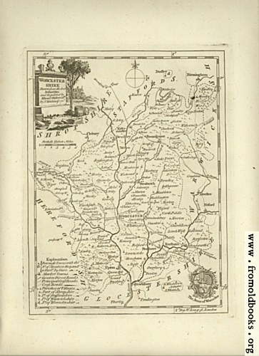 [Picture: Antique Map of Worcestershire]