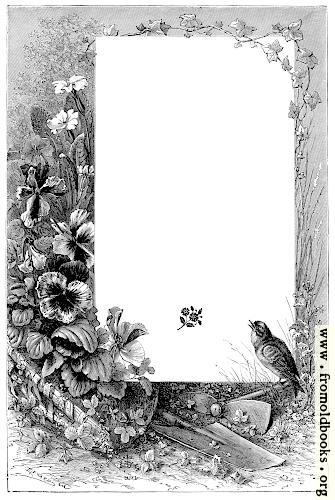 [Picture: Full-page border with bird, flowers, ivy]