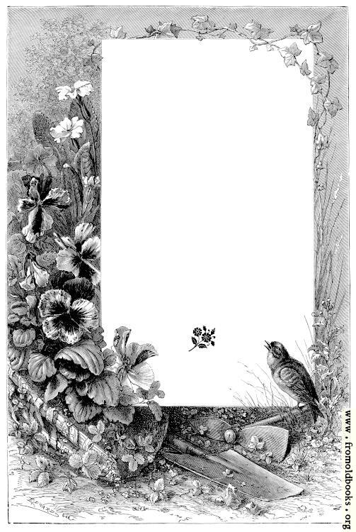 [Picture: Full-page border with bird, flowers, ivy]