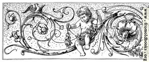 Chapter-head with cherubs, flowers, vines and birds