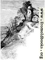 [picture: Full-page border, hillside path through ruined castle]