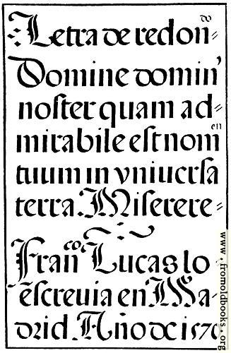 [Picture: 143.—Spanish Round Gothic Letters.  Francisco Lucas, 1577]