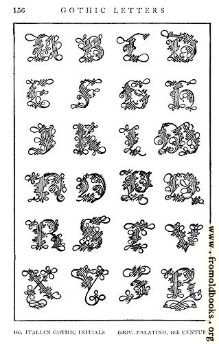 [Picture: 166.—Italian Gothic Initials, Giov. Palatino, 16th Century.]